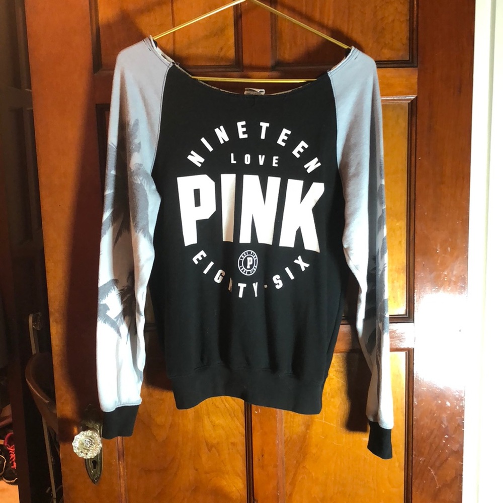 victoria secret pink off the shoulder sweat shirt